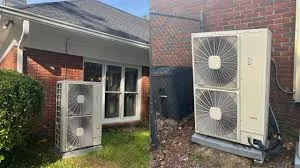 HVAC technician performing seasonal AC tune-up in Houston